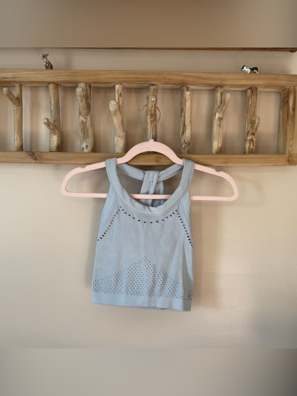 Free People Light Blue Ribbed Cropped Tank